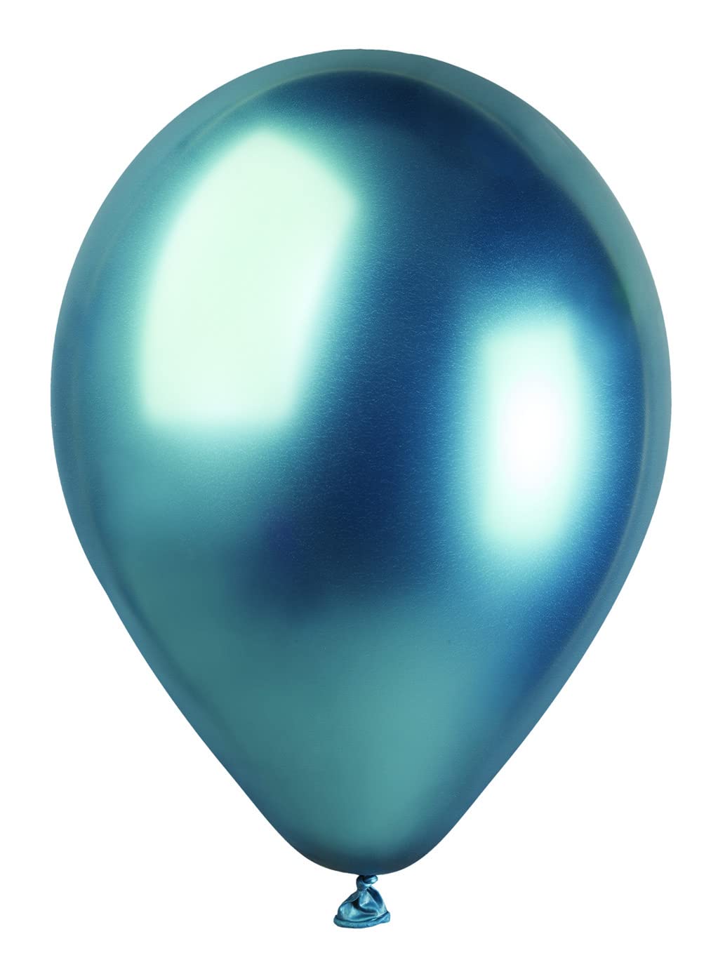 Pack 50 balloons metallized in natural latex Premium Quality G120 (Ø 33cm / 13"), blue metallized — image 1