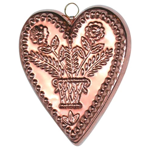 Creartistic Cœur en cuivre à suspendre, décoration murale en métal, cuivre, forme de cœur 17 x 15 cm, moule en forme de cœur pour chocolat, pudding, décoration de cuisine, beau comme cadeau de mariage Cover