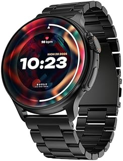 GOBOULT Crown R Pro Smart Watch 1.43''HD AMOLED, Bluetooth Calling, Working Crown,Zinc Alloy Frame,600Nits Brightness, AI Voice Assistant, SpO2 Monitoring, 120+Sports Mode (Jet Black)