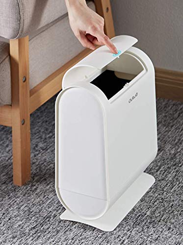 Primo Supply Modern Simple Design Bathroom Garbage Can Container with Lid and Plasitc Bag Storage Dispenser Elegant Hygienic Wastebasket | Home Office Bedroom Kitchen Trash Bin Diaper Pail | Grey - Thumbnail 6