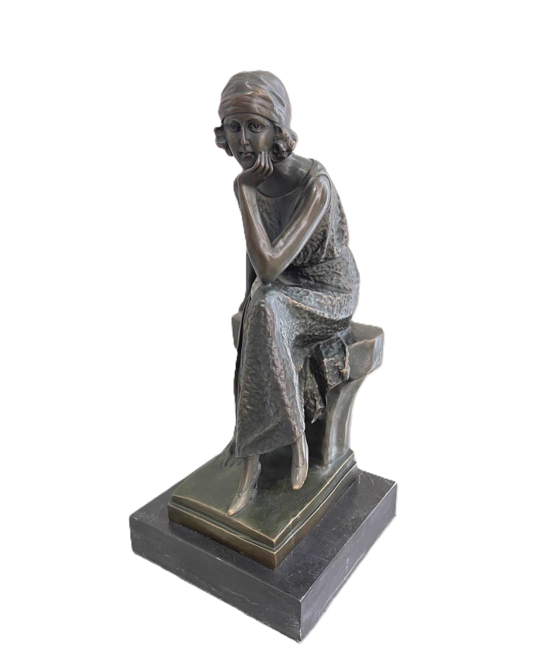 Aottsd Women's Bronze Ballerina Sculpture Marble Base Classical Home Art Decor Gift