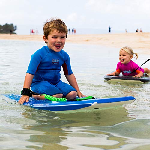 O'Neill Toddler Reactor-2 2mm Back Zip Short Sleeve Spring Wetsuit, Ocean/Graphite/Red, 1