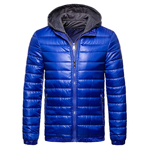Preisvergleich Produktbild BEIXUNDIANZI Herren Stepp-Jacke in, Outdoorjacke, tolle ÜbergangsWinterjacke,Winter Jacke Steppjacke Winterjacke gefüttert Lässiger Hoodie G-Blue XL
