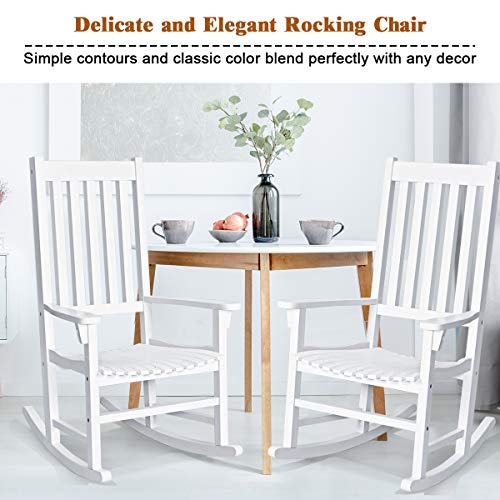 image for Giantex Rocking Chair Acacia Wood Frame Outdoor& Indoor for Garden, La