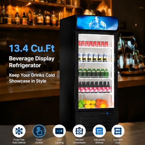 Image of 13.4CuFt Single Door Beverage Refrigerator with Touch Control