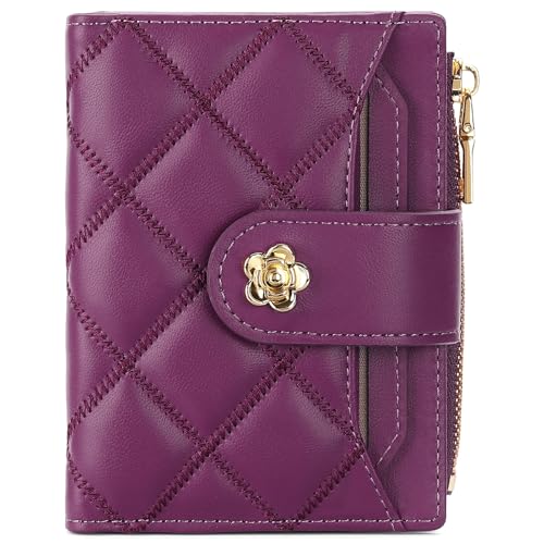 Image of RNIEGA Small Wallets for Women Leather Bifold Wallet Women RFID Blocking Purse Credit Card Holder with 15 Card Slots and ID Window Coin Pocket
