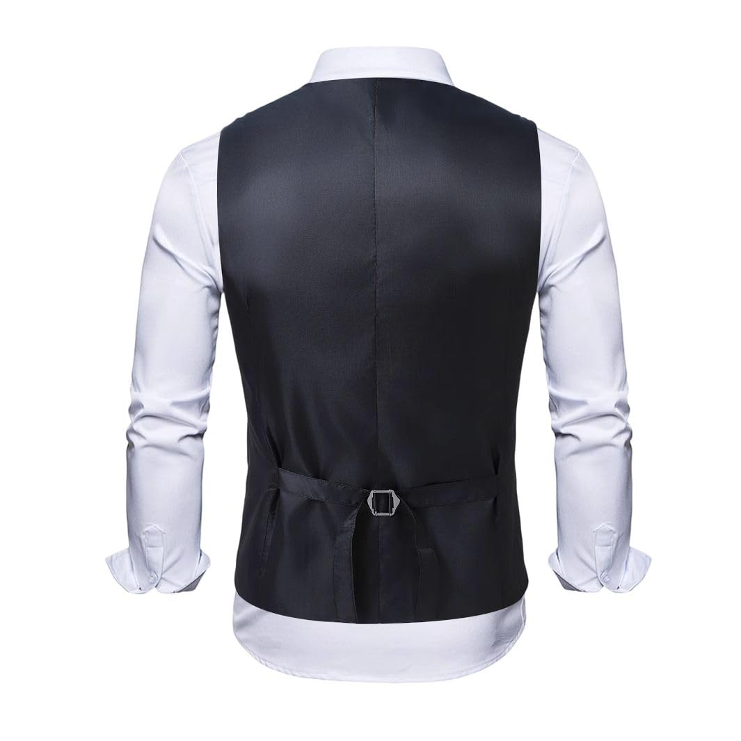 Herren Anzugweste mit Reverskragen einreihig Slim Fit für Hochzeiten und formelle Anlässe