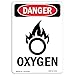 OSHA Danger Sign - Oxygen | 10 Pack of Decals | Protect Your Business, Construction Site, Warehouse & Shop Area | ?Made in The USA