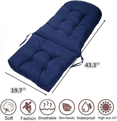 Miniatura 5 de Adirondack - Cojín impermeable para silla mecedora para interiores y exteriores, cojines de respaldo alto para patio con lazos, 43.3 x 19.7 pulgadas