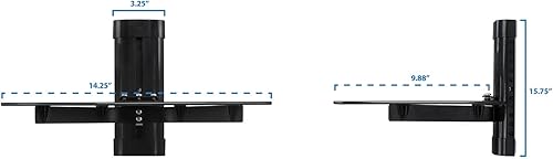 Miniatura 5 de Mount-It! MI-891 Soporte flotante de pared para receptor AV, componente, caja de cable, Playstation4, Xbox1, reproductor de DVD, proyector,