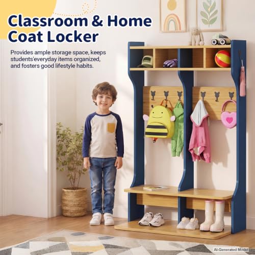 Image of 2-Section Coat Locker with Bench