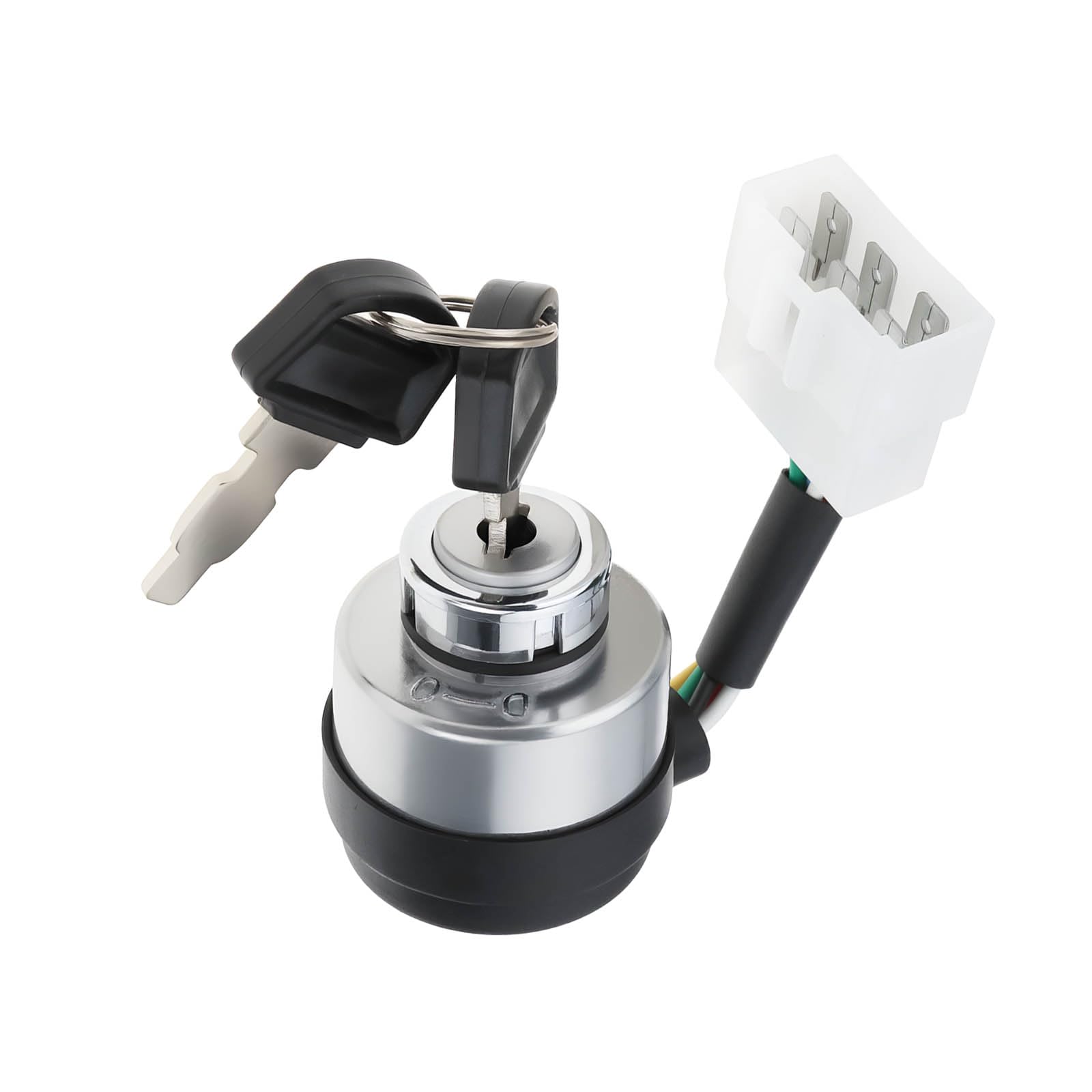 EMSea 6 Wire Ignition Key Switch for Gasoline Generator 2.5-6.5KW 188F Black