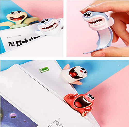 4 PCS Wacky Bookmark, SPOKKI 4inch Cartoon Animal Novelty Bookmark Kit for Student, 3D Funny Ocean Reading Bookmark of Pages Kids Gifts School Stationery Supplies (4 PCS)