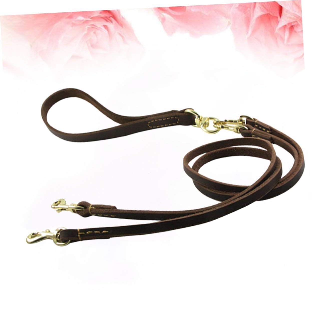 Toyvian Guinzaglio Resistente e Leggero in Pelle di Bovino Doppio per Cani da 120 Cm Passeggiate e Viaggi per Cuccioli