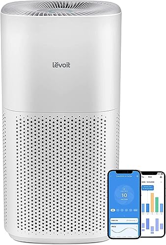 LEVOIT Air Purifiers for Home Large Room, Covers Up to 3175 Sq. Ft, Smart WiFi and PM2.5 Monitor, 3-in-1 Filter Captures Particles, Smoke, Pet Allergies, Dust, Pollen, Alexa Control, Core 600S, White main view