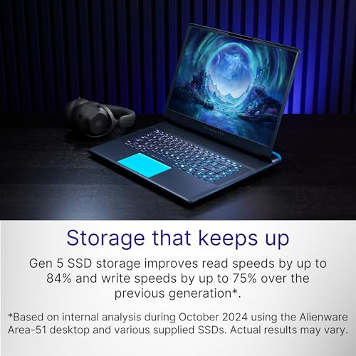 Image of Alienware 16 Area-51 Gaming Laptop, AI Enabled Core Ultra 9 275HX Proc, 32GB DDR5, 1TB SSD, RTX 5070Ti 12GB GDDR7 Graphics, 16.0 inch WQXGA 240Hz 500 nits Display, Liquid Teal Color, Win 11 + MSO'24,3.4kg