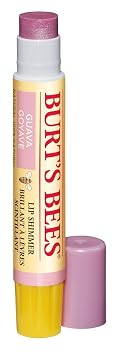 Burts Bees Lip Shimmer, 100% Natural Moisturizing, with Peppermint Oil, Guava, 0.09 Oz