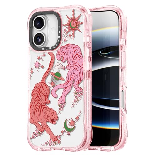 Coque iPhone mignonne tigre rose antichute robuste pour smartphone 6.1