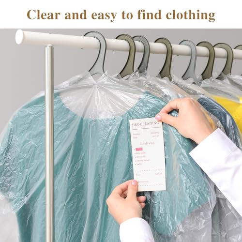 20 Pack Garment Bags for Hanging Clothes Transparent Plastic Clothes Covers for Short or Children's Clothing Dust-proof Storage Bags for Dry Cleaner, Home Storage, Travel (55x80 cm) by Sliverdew - Image 5