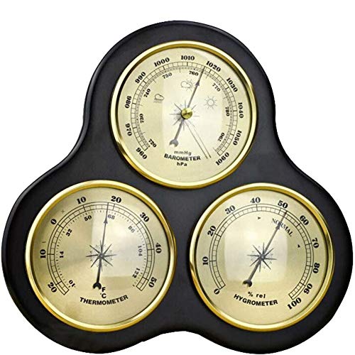 Umweltwetterstation, Barometer mit Struktur Holz Traditionelle Barometer mit der Temperatur und Feuchtigkeit der Wanddekoration der