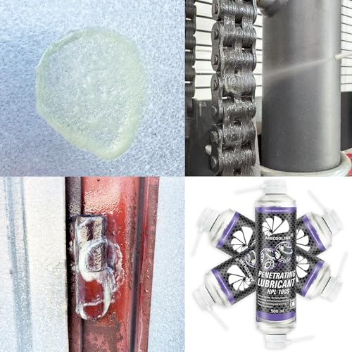 AABCOOLING HPL 100S Smar rowerowy 500 ml – olej penetrujący w sprayu do łańcuchów i przekładni, smar, do użytku na zewnątrz, produkt wielofunkcyjny, przeciw skrzypieniu, konserwacja roweru K6