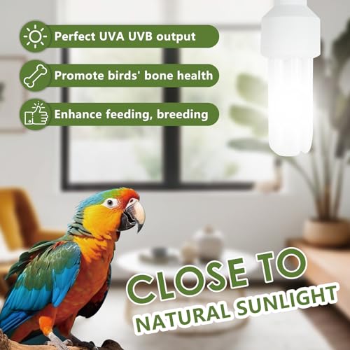 Image of LUCKY HERP UVA UVB Light Bulb for Birds 2.4 UVB 20W Compact Flourescent Lamp for All Kinds Captive Birds (Pack of 2)