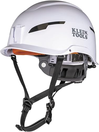 Klein Tools 60564 Casco de seguridad tipo 2, protección de 20 kV, sin ventilación, clase E, blanco, mediano