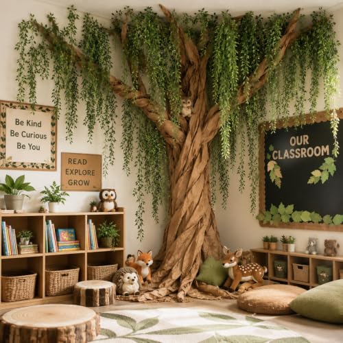 Yomjress Classroom Tree 3D Willow Vines Tree Wall Decor