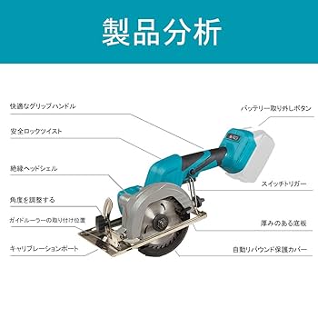 Amazon | Tonsim 充電式18V コードレス 丸のこ本体 マキタ18V