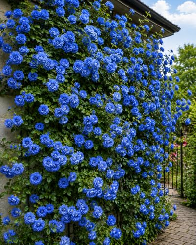 Image of Climbing Rose Flower Seeds,75 Seeds Pack, Year-Round Blooms (BLUE)