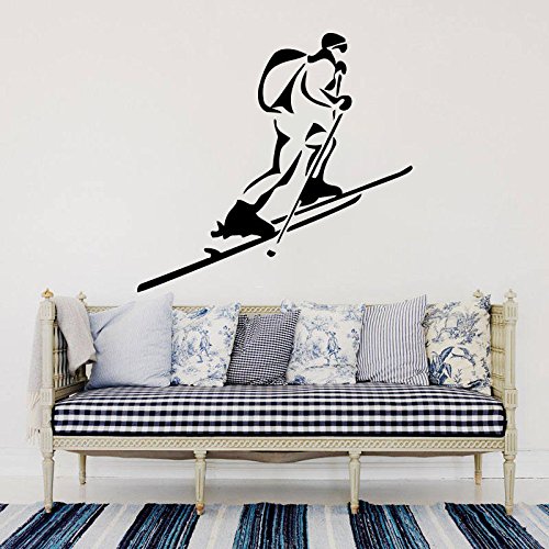 KaaHego Skiing Wall Decal Ski Vinyl Stickers Ski Decal Skier Decal Ski Lift Winter Sport Art Decal Ski Jumping Freestyle Extreme Sports
