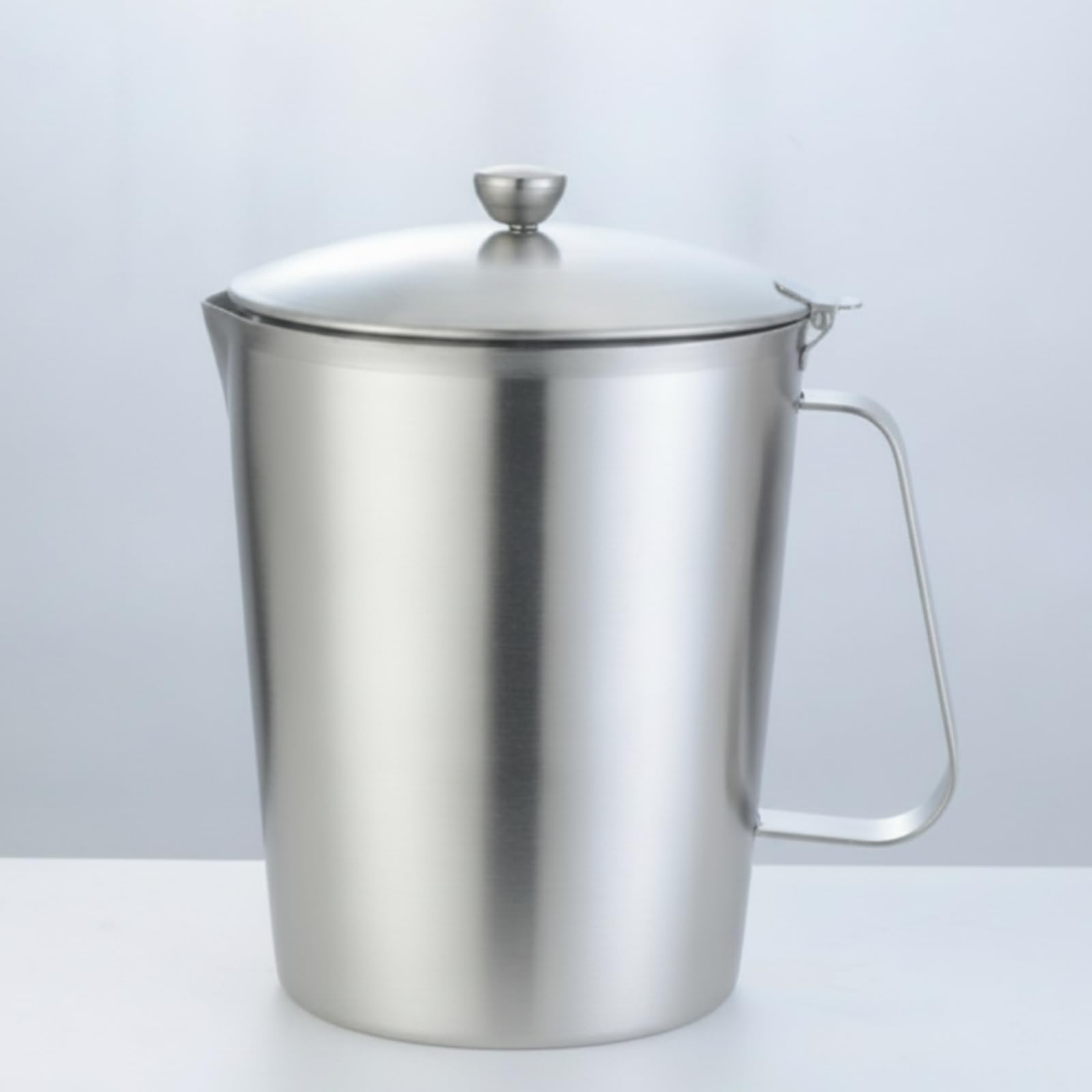 Vaso Medidor de Cocina Jarra Taza Recipiente con Tapa de Acero Inoxidable 304 con Preciso y Asa Robusta con Escalas Internas Adecuado para Medir, 1500ML