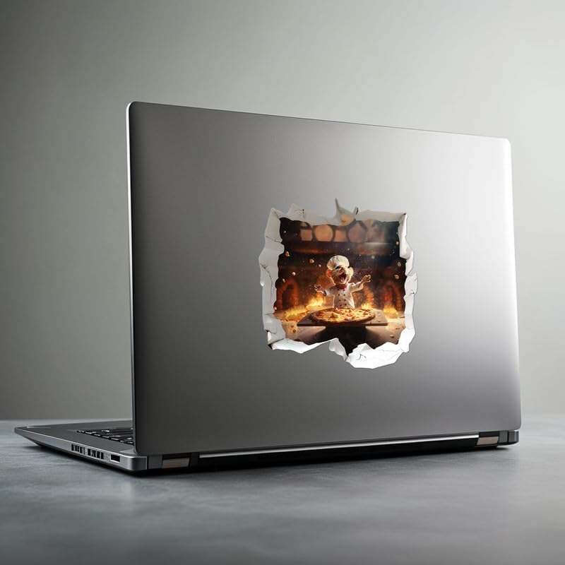 Miniatura 5 de Pizza Chef Mouse in Mouse Hole - Vinilo adhesivo de pared 3D, decoración del hogar de dibujos animados para habitación de niños, dormitorio,