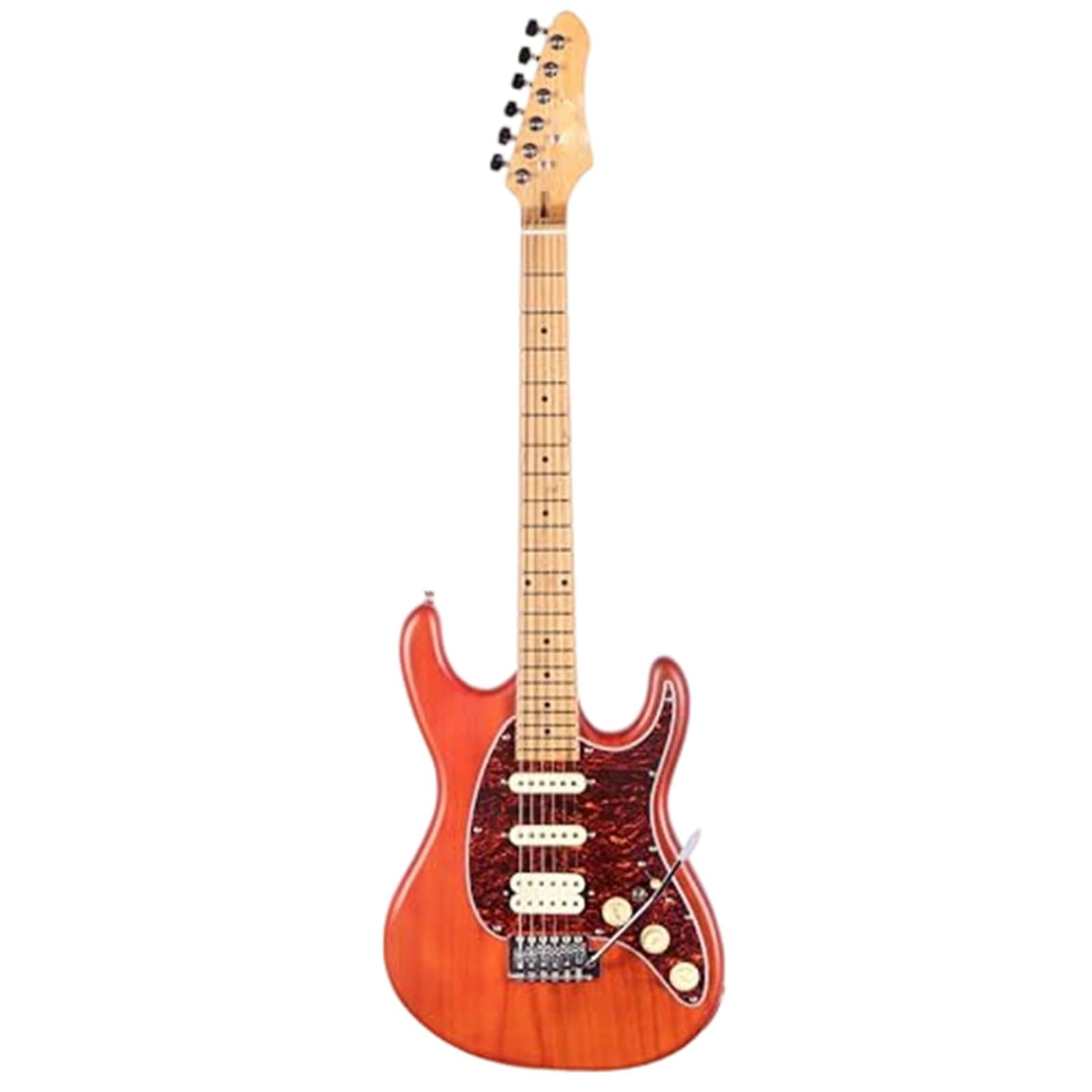 Chitarra Elettrica Chitarra Elettrica Solid Body SSH Paulownia Per Principianti Regolabile 7 Corde Prestazioni Professionali(Red)