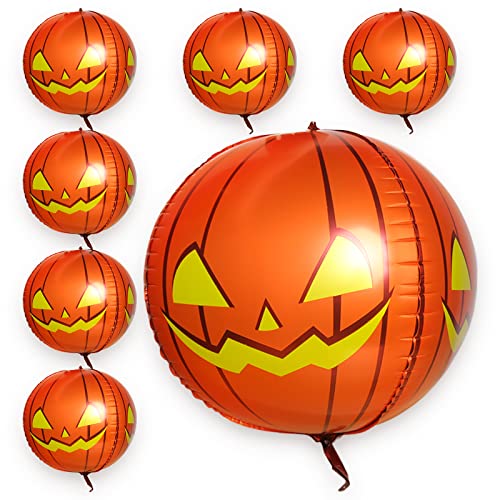 Ballons de Décoration de Fête d'Halloween,4D Ballon de Citrouille, Ballon d'hélium de Ballon d'aluminium d'Halloween,Ballons Orange d'Halloween, pour la Décoration d'anniversaire, Fournitures de Fête Cover