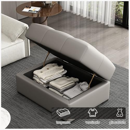 Banc de rangement bleu 80 cm pour optimiser les petits espaces - 7