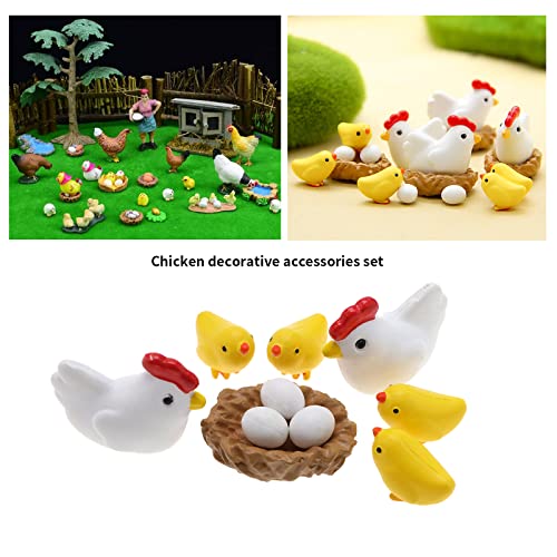 VGOL 30Pcs Mini Animal Figures Hen Miniature Figure Set Miniature Garden Ornaments Cute Animal Hen Chicken Mini Ornament Kit PVC - Image 2