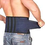 AVESTON Back Support Lower Back Brace for Back Pain Relief: Thin Breathable Rigid 6 ribs Adjustable Lumbar Support Belt for Men/Women Keeps Spine Straight and Safe (Large)