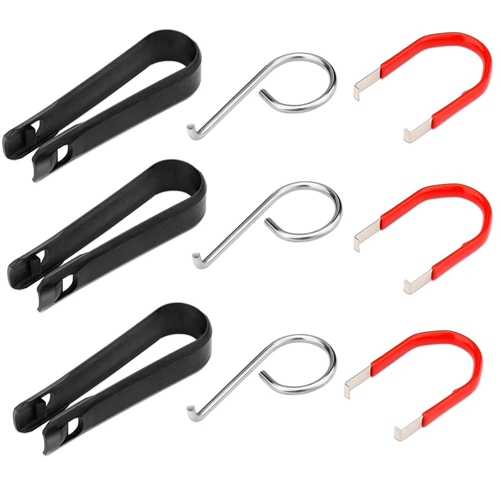 Gebildet 9-teiliges Werkzeug zum Entfernen der Radschraubenkappenabdeckung,3+3+3 Universal-Auto-Verriegelungsansatz, Reifenmutter,Schraubenmutter für Autos, Mittelabdeckungskappen-Abzieher, Pinzette