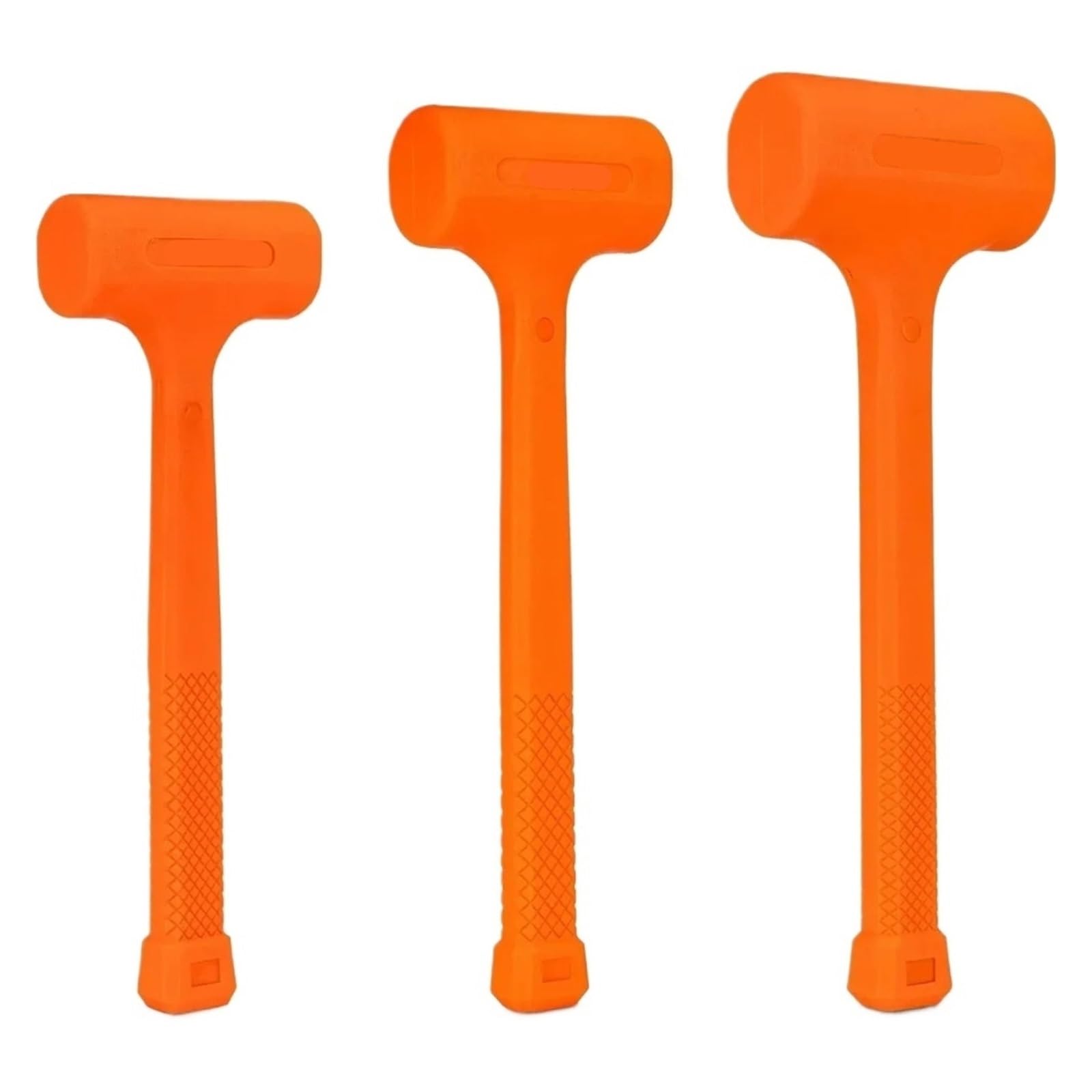 3pcs Dead Blow Hammer Set Orange Deadblow Mallet 1lb 2lb 3lb Hammers Spark and Rebound Resistant Unibody Molded for Woodworking