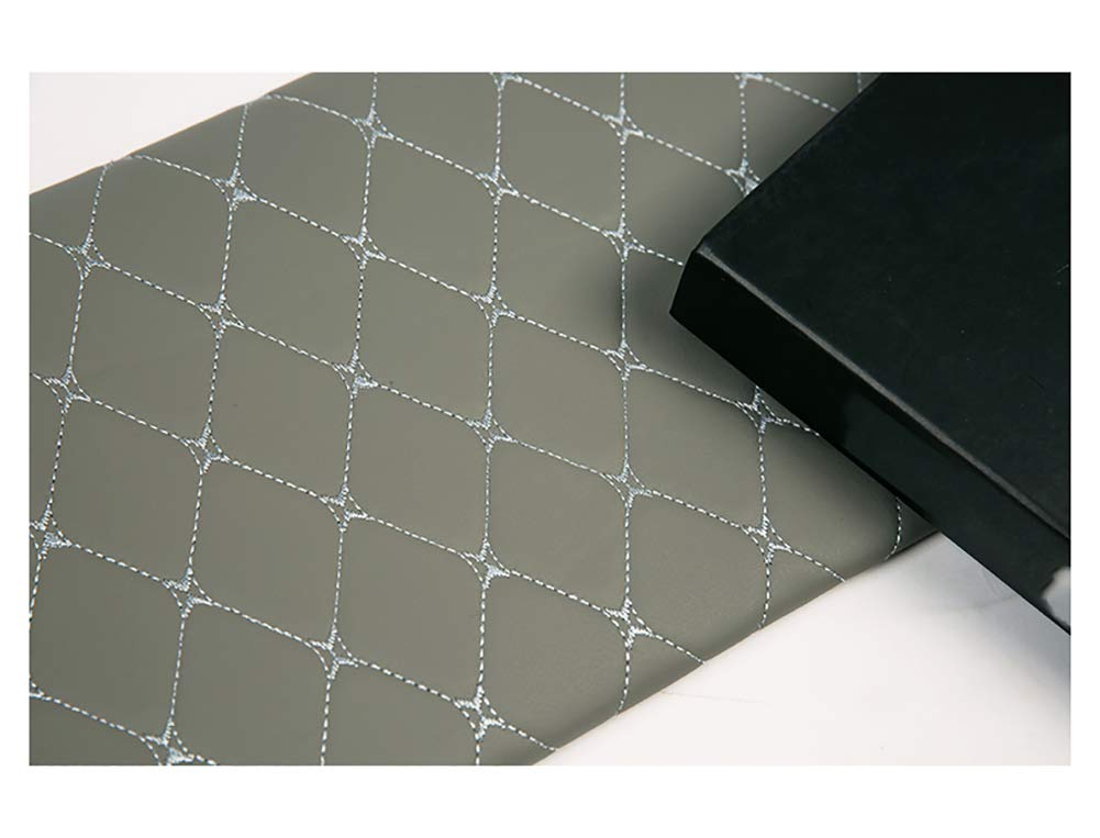 Tissu d'ameublement similicuir gris au mètre 1m43 motif diamant