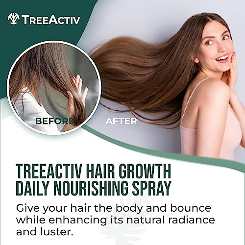 Treeactiv Hair Growth Spray, Argan Oil + Tea Tree Leave-In Conditioner, Nourishing Vegan Keratin + Biotin Volumizer, Thickening Hair Serum Mist For Women & Men, Bamboo Sugarcane Scent, 2000+ Sprays #TOP1