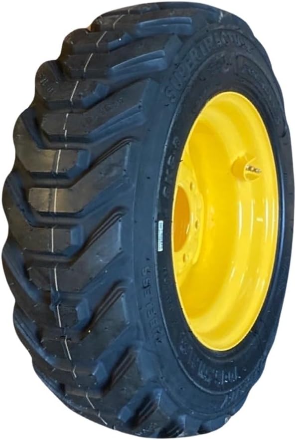 (1) HD 10-16.5 Forerunner SKS-8 Skid Steer Tire on Wheel/Rim (6 lug) for New Holland L553, L555, LX465, LX485, LS140, LS150 & more -12PLY -10X16.5 (Left Side Mount)