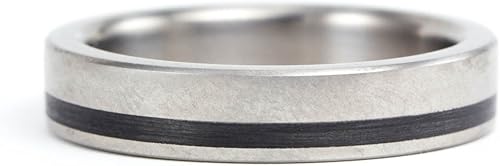Miniatura 3 de Women's titanium and carbon fiber ring. Modern and industrial wedding band. Water resistant, very durable and hypoallergenic. (00313_4N)
