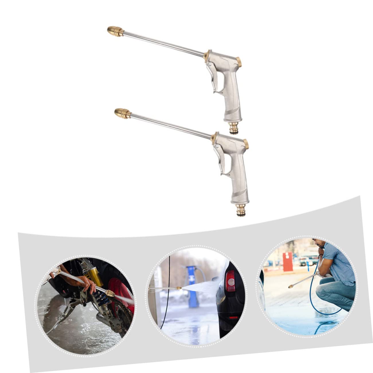 BESPORTBLE 2pezzi Ugello Per Irrigazione Manuale Ugello Ad Alta Pressione Per Lavaggio Auto e Giardinaggio Compatibile Con Vari Tubo Resistente Alla e Alla Corrosione Manico Ergonomico Per