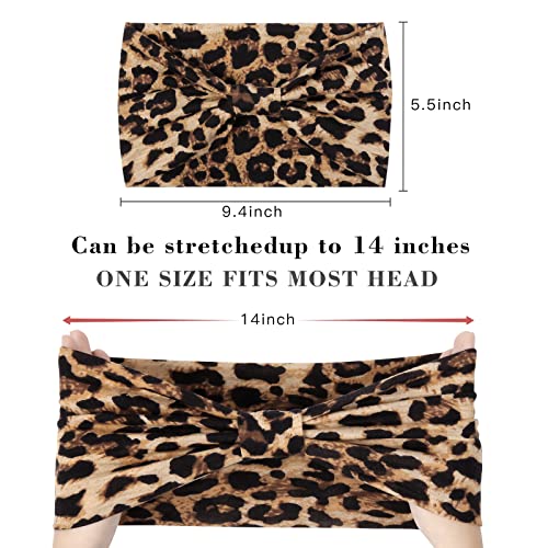 Terse Headbands For Women Wide Head Bands Non Slip Boho Women’S Hair Band Fashion Knotted Workout Yoga Leopard Turban Head Wraps African Hair Accessories thumb #3