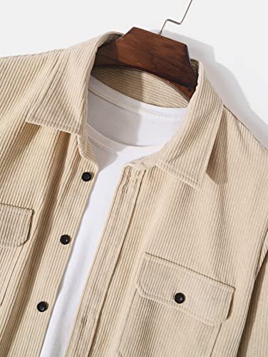 Image of ZAFUL Unisex Plaid Flannel Shirt Jacket Button Down Long Sleeve Pocket Coat Outwear | Mens Fall Clothes Lightweight Long Sleeve Button Down Flap Pocket Jacket Tops for Fall&Winter 2026
