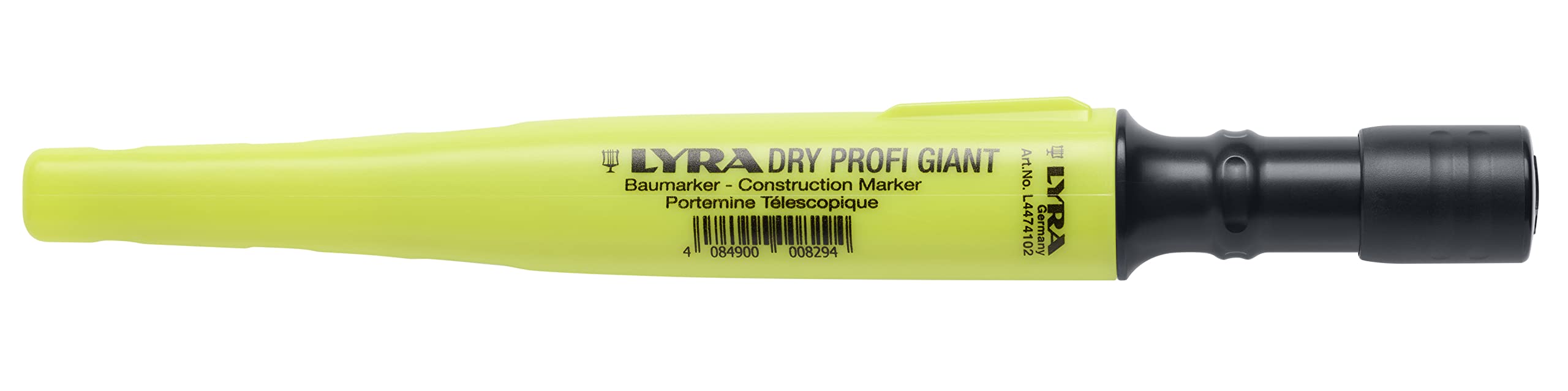 LYRA DRY PROFI GIANT L4474102 Marqueur de construction avec papier taille-​crayon et clip pour toutes les surfaces