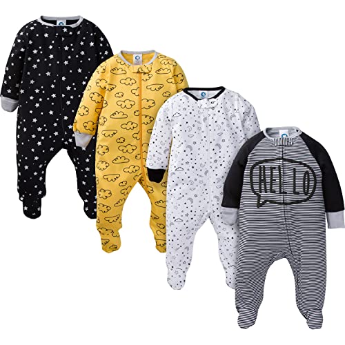 Image of Gerber Baby Girls 4 Pack Sleep 'N Play Footie