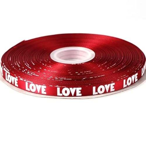 10mm 10 Yards Liebe einseitig bedrucktes Polyester Party Hochzeit Dekoration Geschenk Schleife Handwerk Bänder Karte Geschenke Verpackung-10mm Liebe Cover
